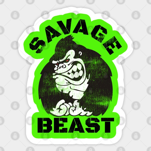 SAVAGE BEAST GORILLA Sticker by MuscleTeez